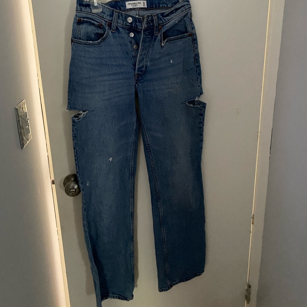 Abercrombie & Fitch Light Blue Baggy Jeans